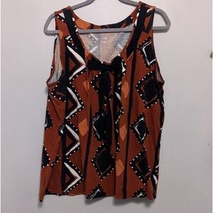 Ana orange geometric print tank top